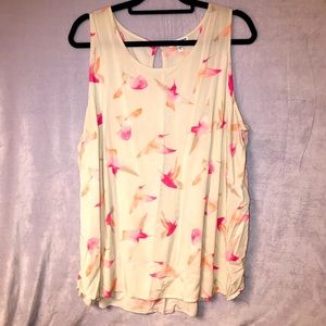 Sonoma cream tank top with hummingbirds, size 3x